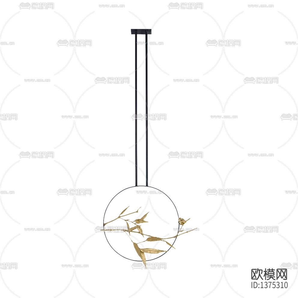 新中式禅意金属树叶小鸟吊饰