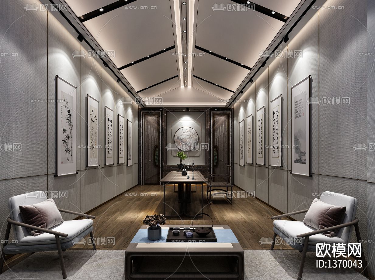 接待会所cad施工图下载（渲染图7）