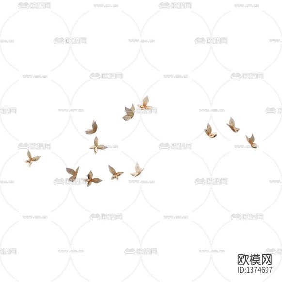 现代轻奢铁艺立体蝴蝶壁饰下载