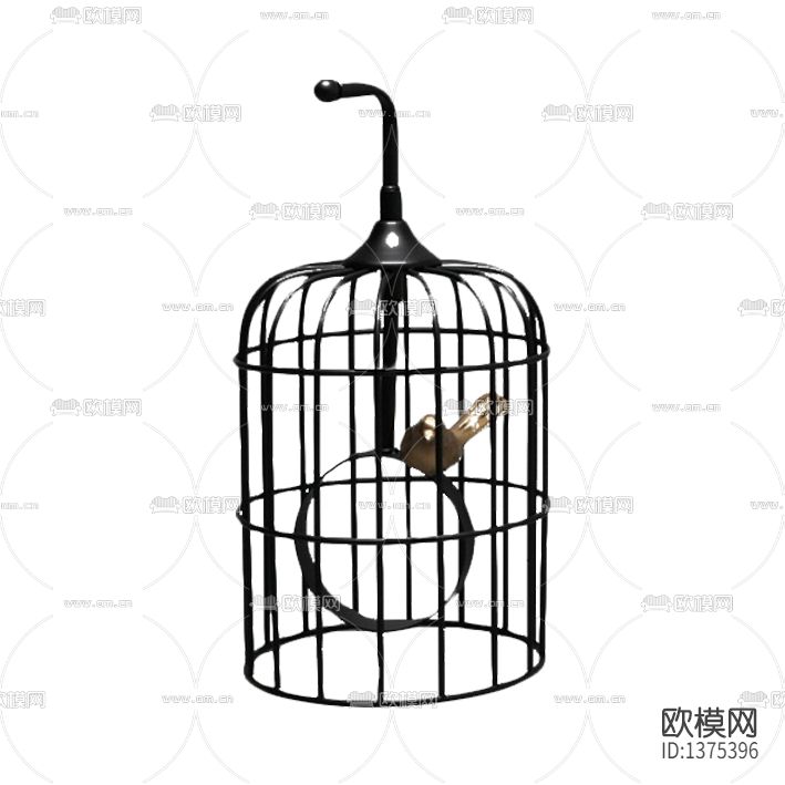 新中式轻奢铁艺鸟笼吊饰