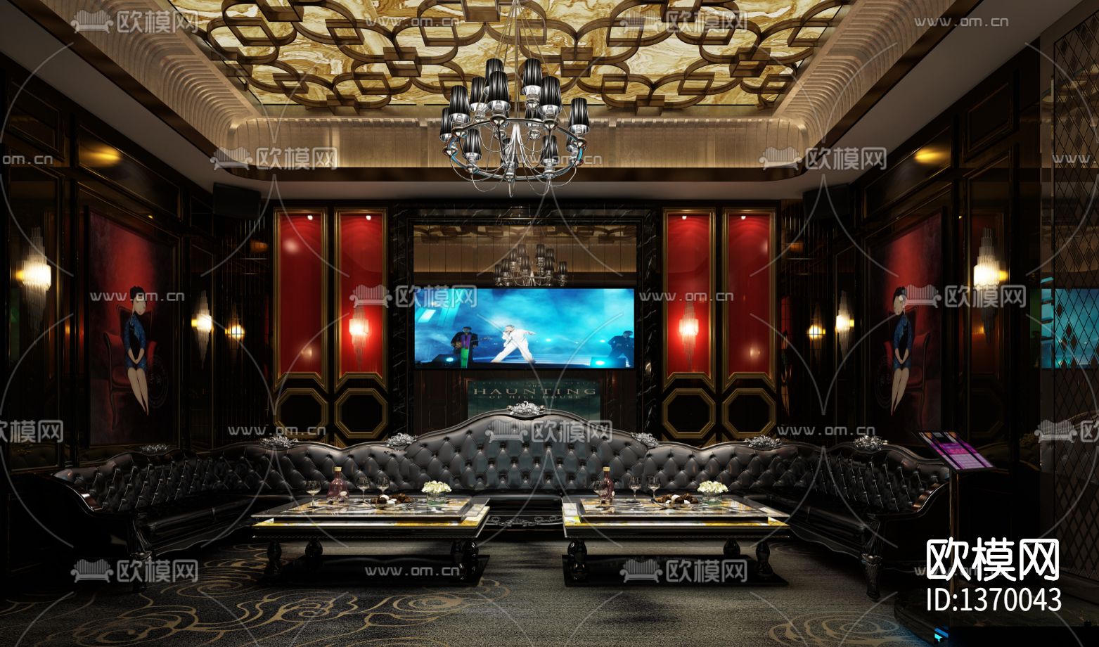 接待会所cad施工图下载（渲染图4）