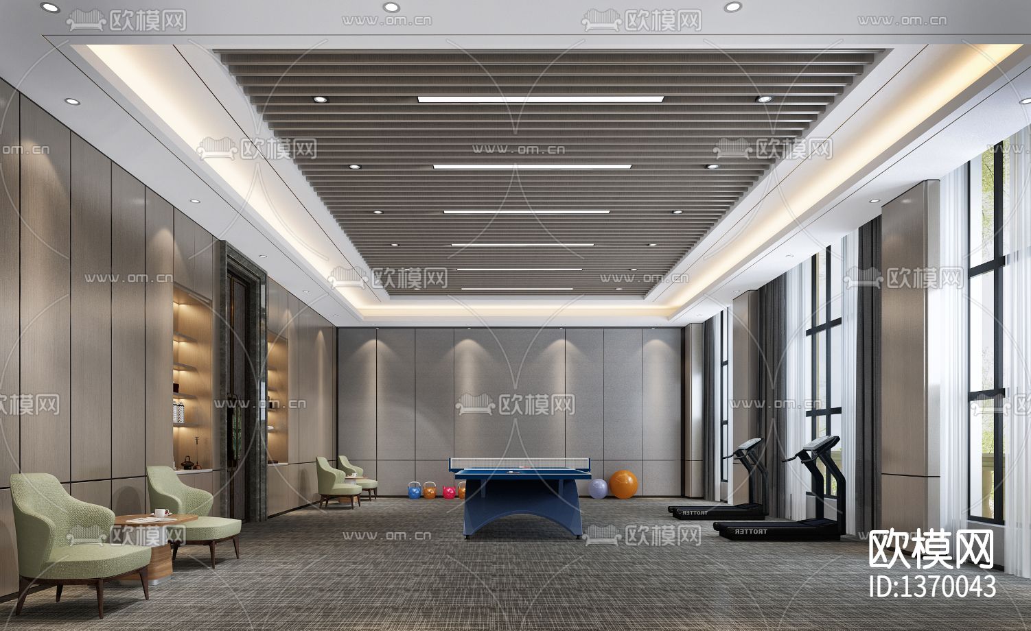 接待会所cad施工图下载（渲染图5）