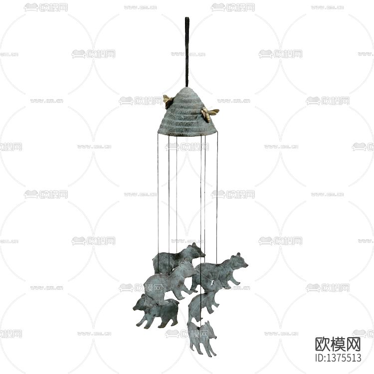 北欧复古偷蜜贼熊瞎子趣味风铃
