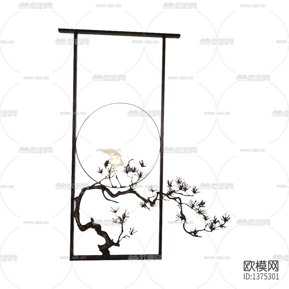 新中式禅意金属树枝花艺吊饰