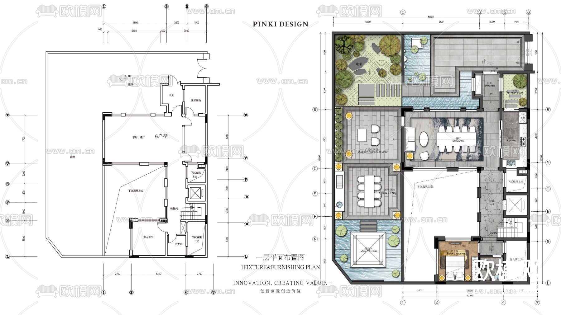 别墅cad施工图下载（渲染图1）