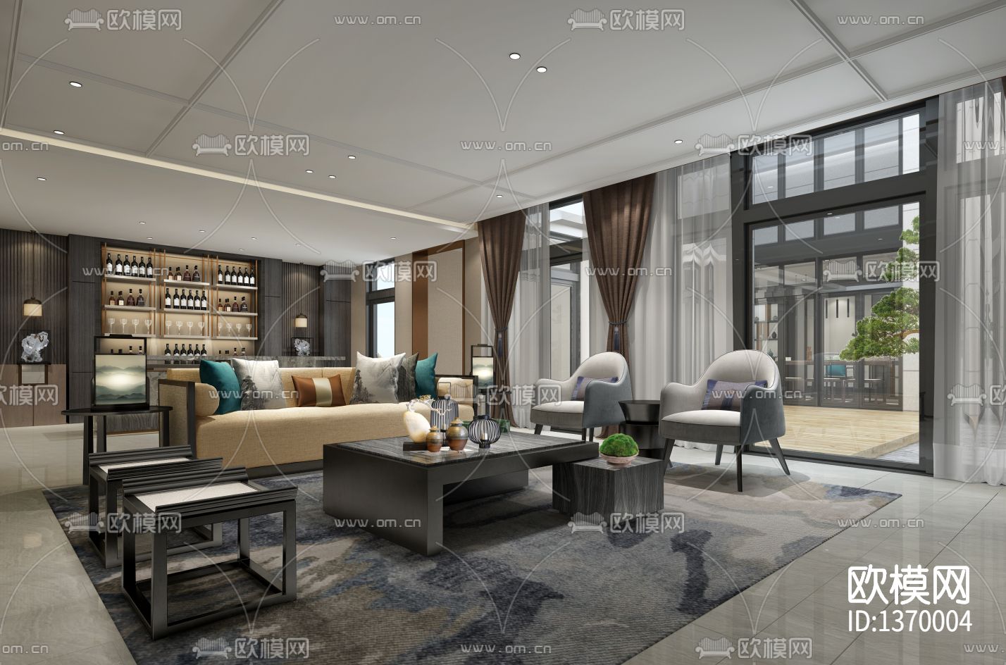 别墅cad施工图下载（渲染图3）