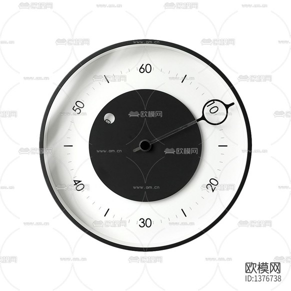 現(xiàn)代簡約創(chuàng)意時尚黑白圓形掛鐘下載