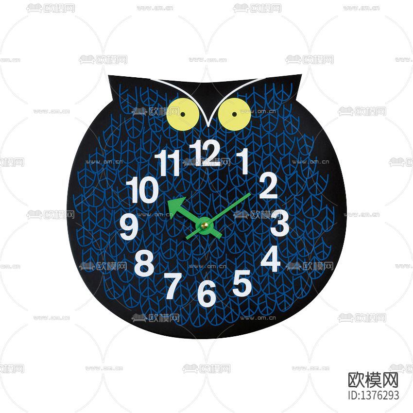 现代简约创意猫头鹰挂钟下载
