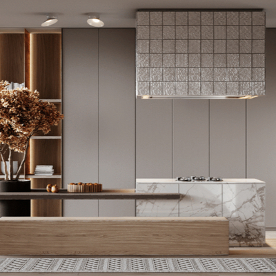 现代大理石中岛台餐桌