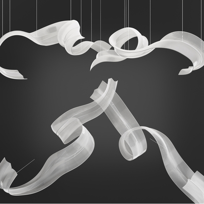  现代飘带装饰灯su模型 