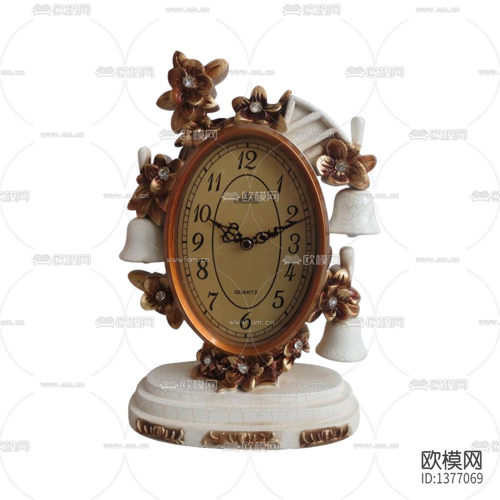 法式轻奢实木花艺雕刻座钟下载