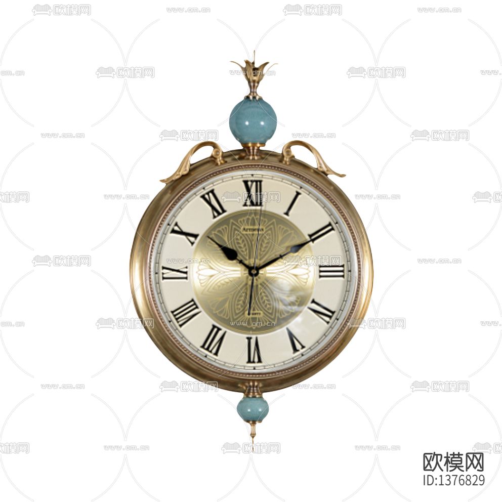 简欧创意金属陶瓷挂钟下载