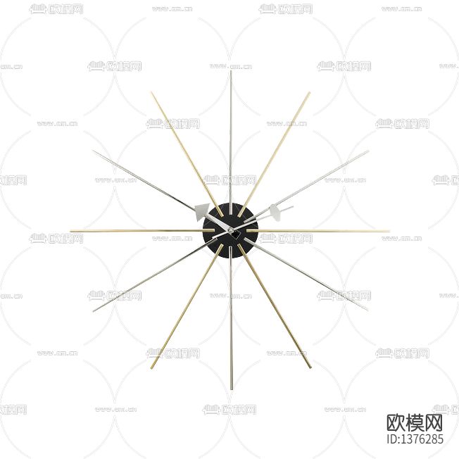 现代极简金属挂钟下载