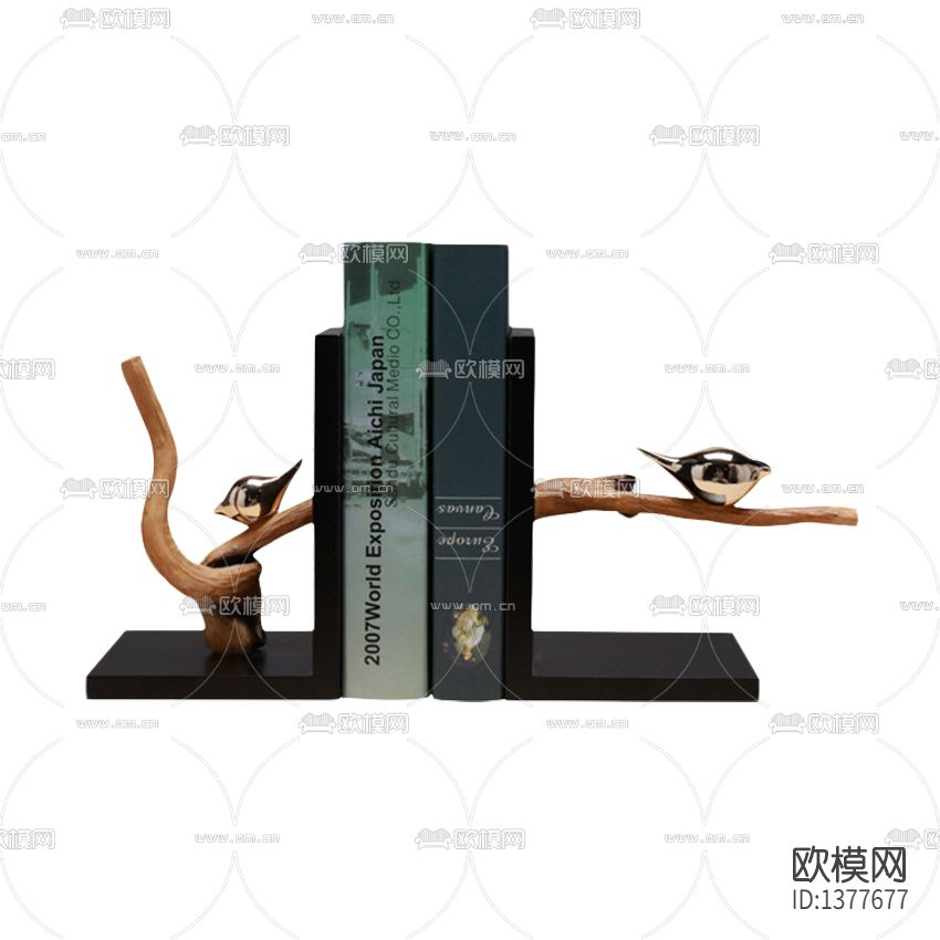 新中式创意实木干支铁艺小鸟书档下载