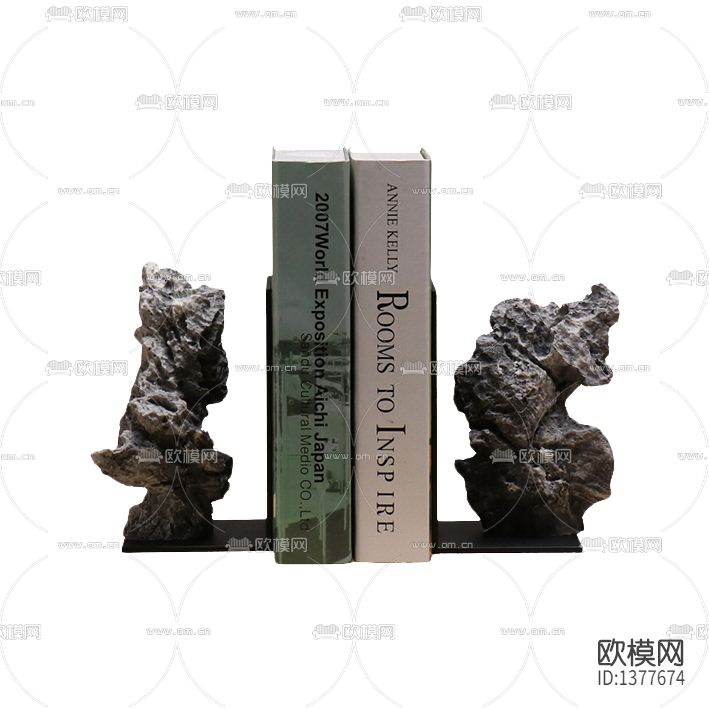 新中式复古铁艺山石书档下载