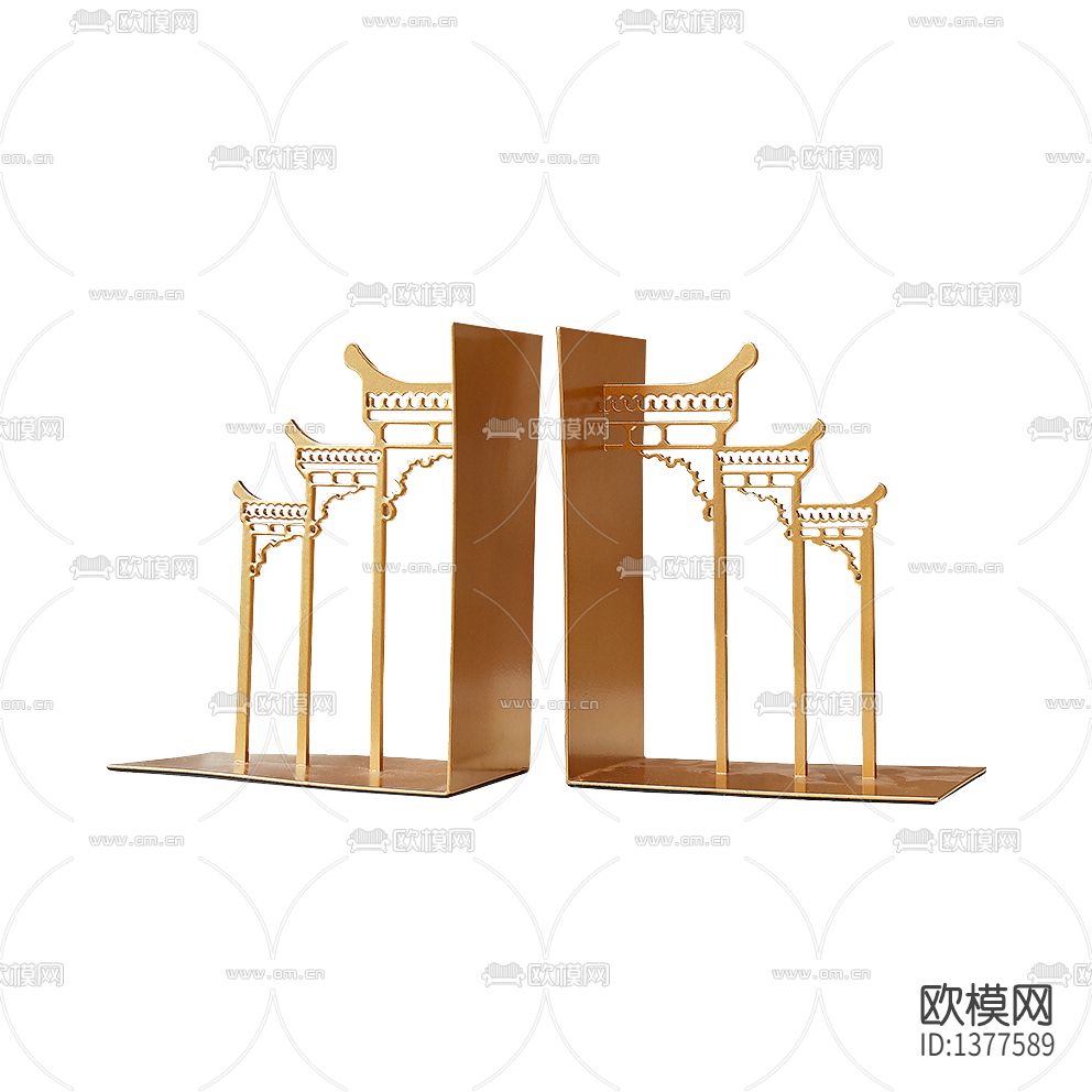 新中式轻奢铁艺屋檐书档下载