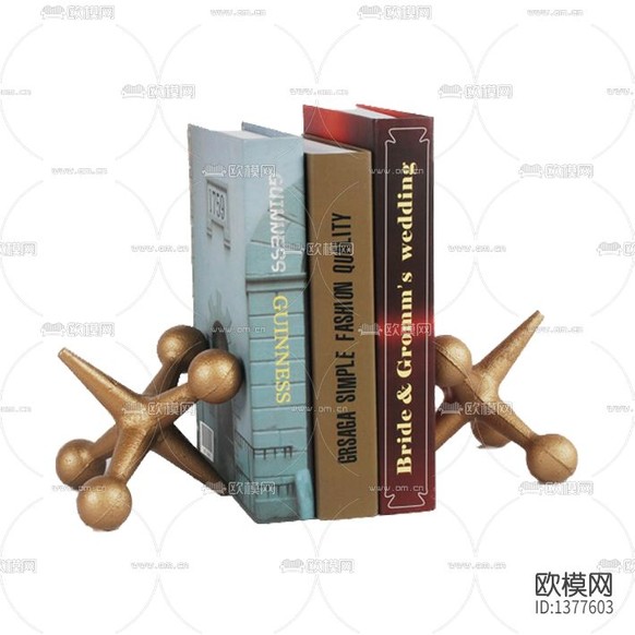 现代轻奢金色铁艺拒马书档下载