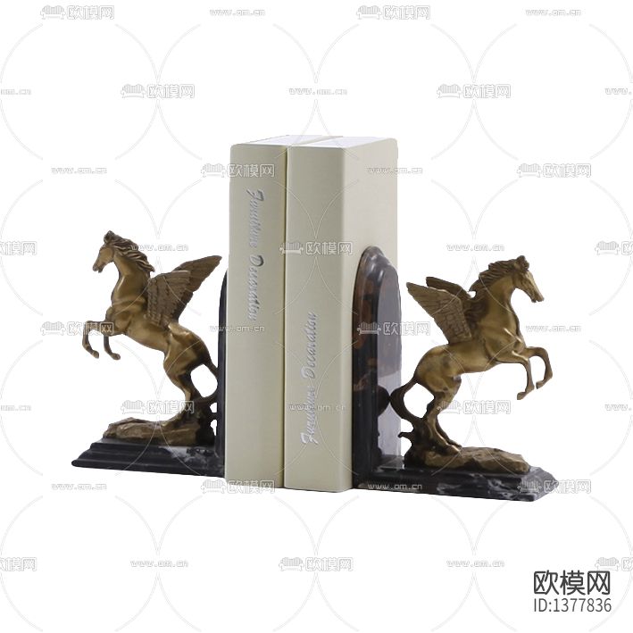 欧式古典铜艺飞马大理石书档下载
