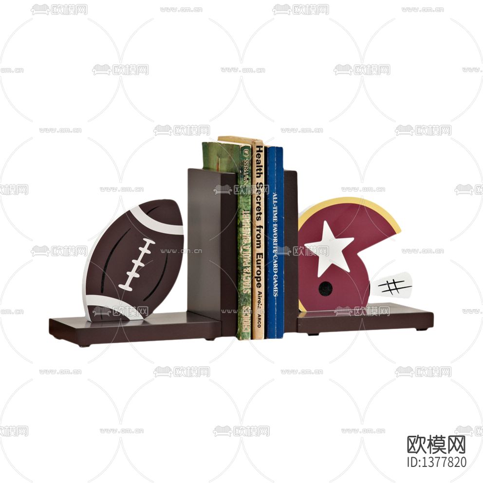 现代简约卡通橄榄球实木书档下载