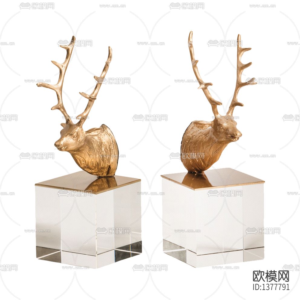 北欧轻奢铁艺驯鹿鹿头玻璃书档下载