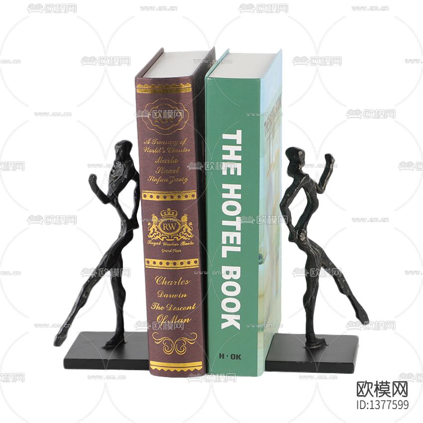 现代轻奢铁艺抽象人物书档下载