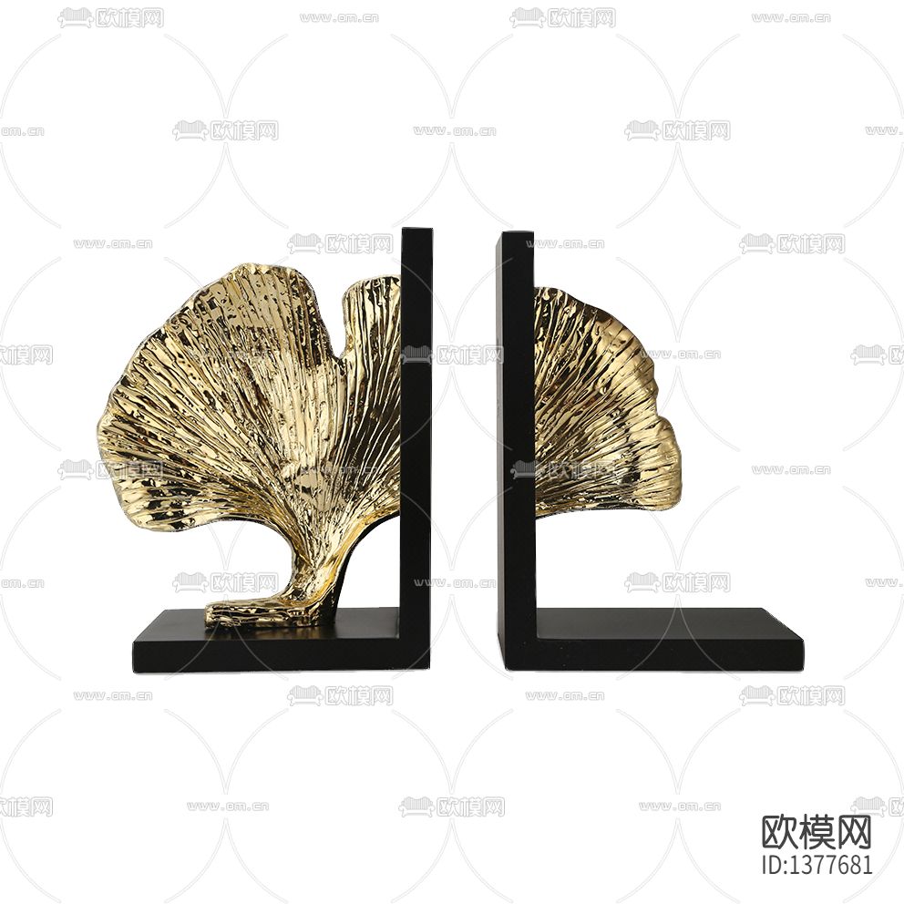 现代轻奢金色实木银杏书档下载