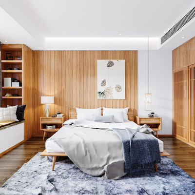  日式民宿卧室su模型 