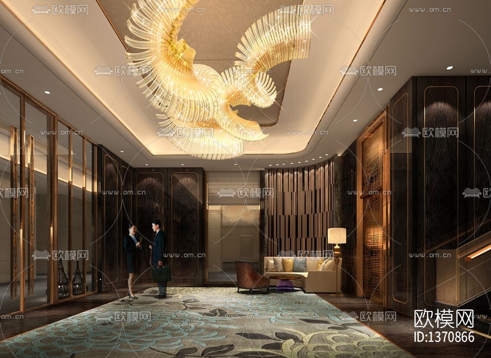 会所cad施工图下载（渲染图5）