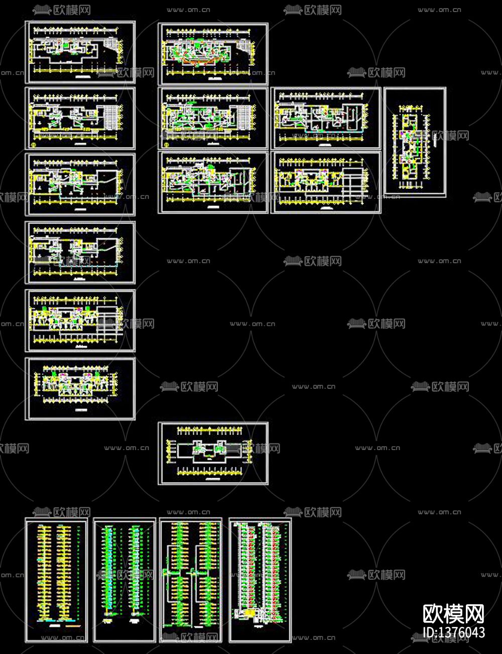 多层住宅楼弱电cad施工图下载（渲染图7）