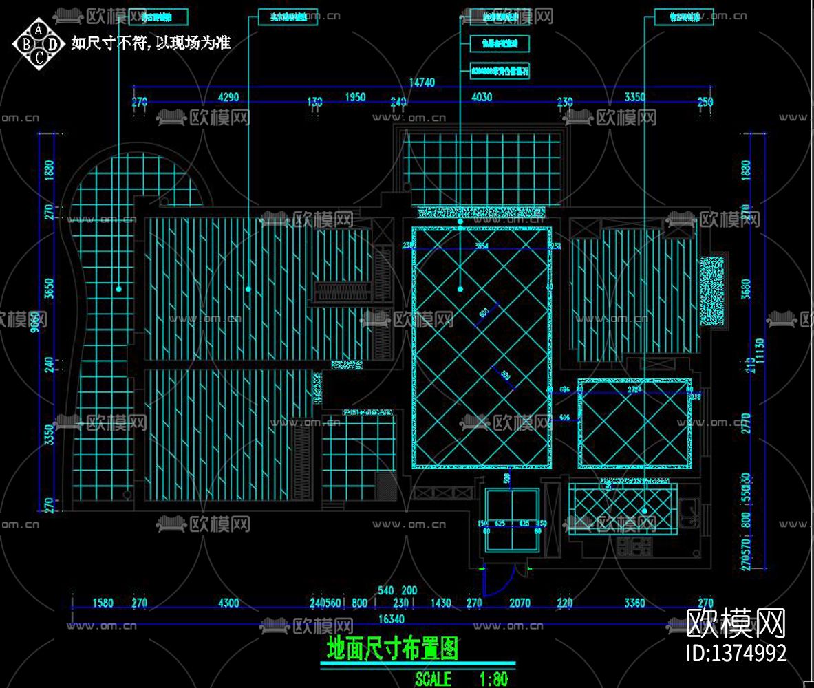 美式家装cad施工图下载（渲染图1）