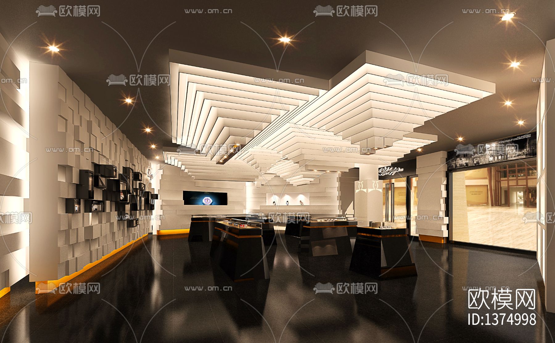 手表店cad施工图下载（渲染图10）