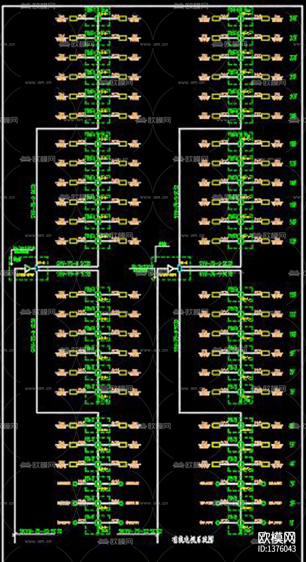 多层住宅楼弱电cad施工图下载（渲染图6）
