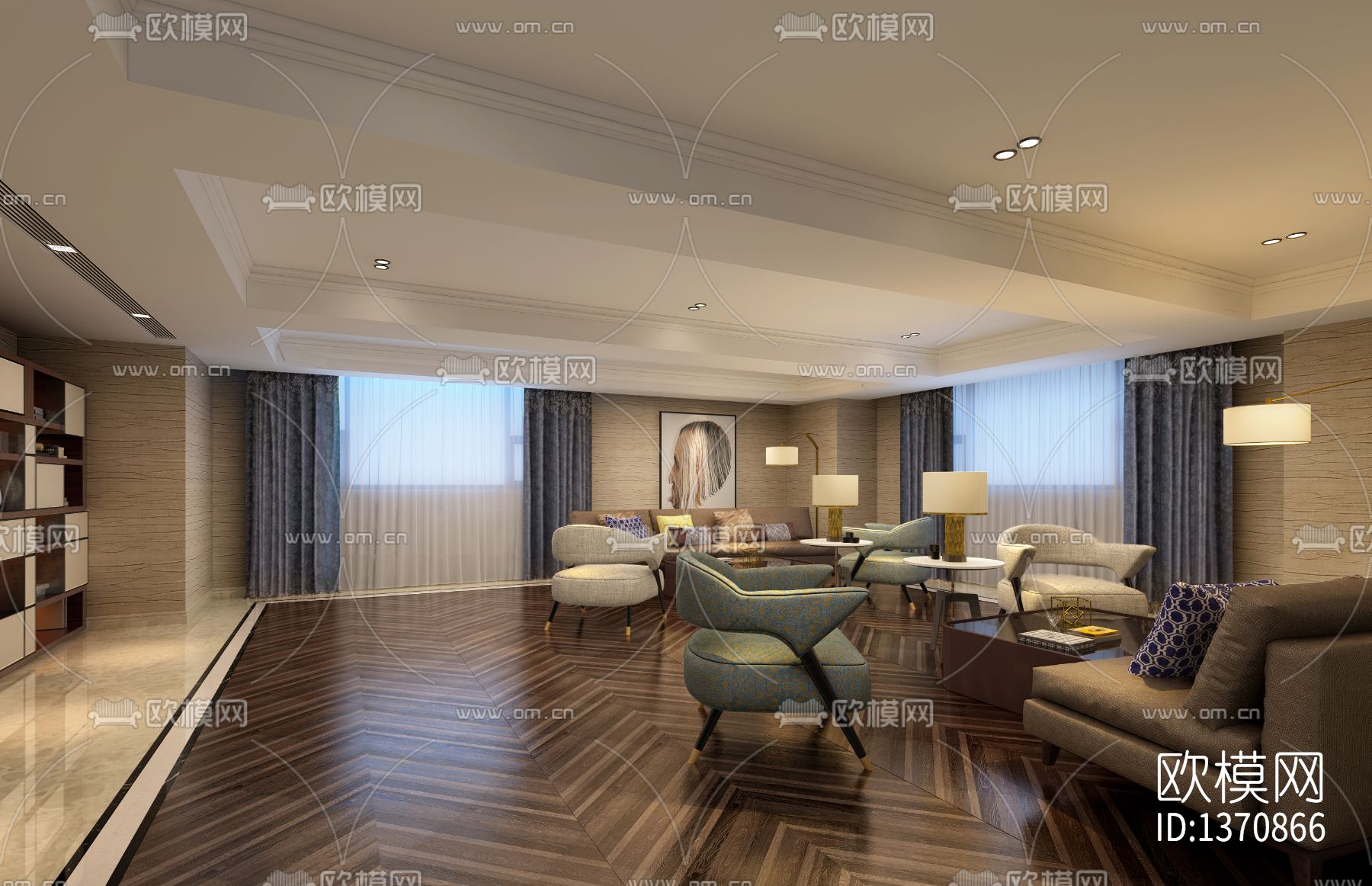 会所cad施工图下载（渲染图7）