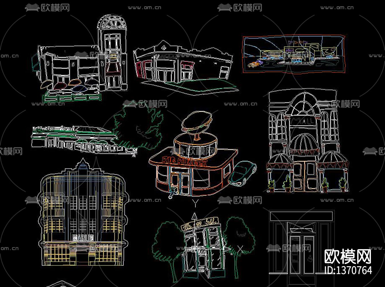 卡通房子cad图库下载（渲染图3）