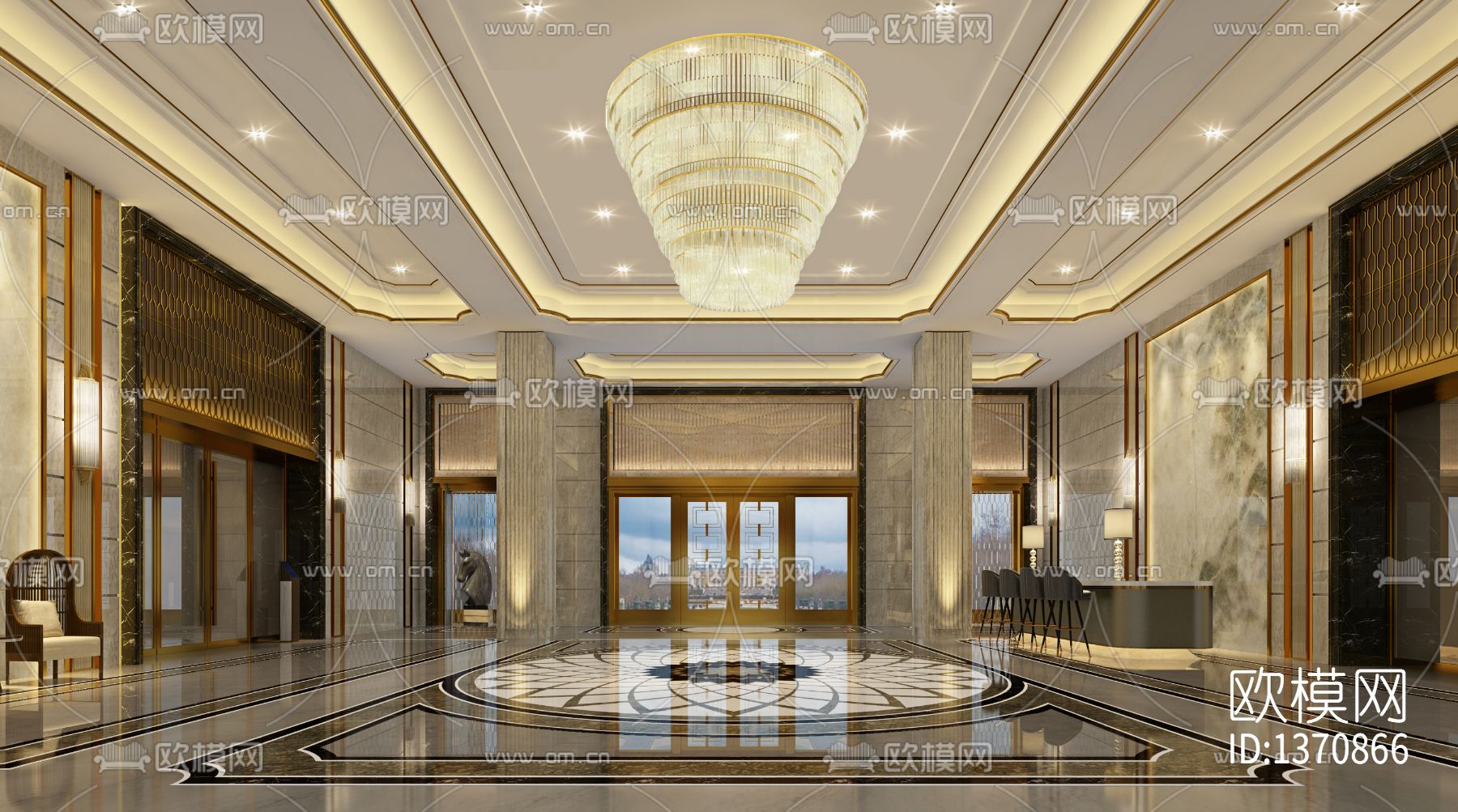 会所cad施工图下载（渲染图6）