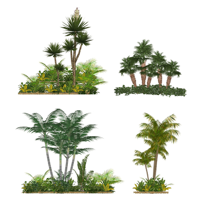  现代花草绿植su模型 