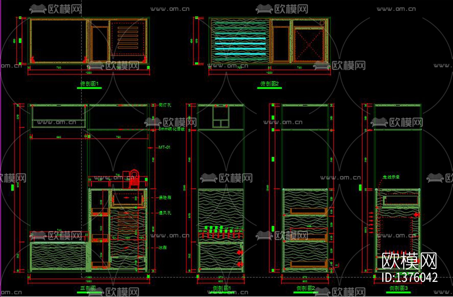 衣柜cad大样图下载（渲染图1）