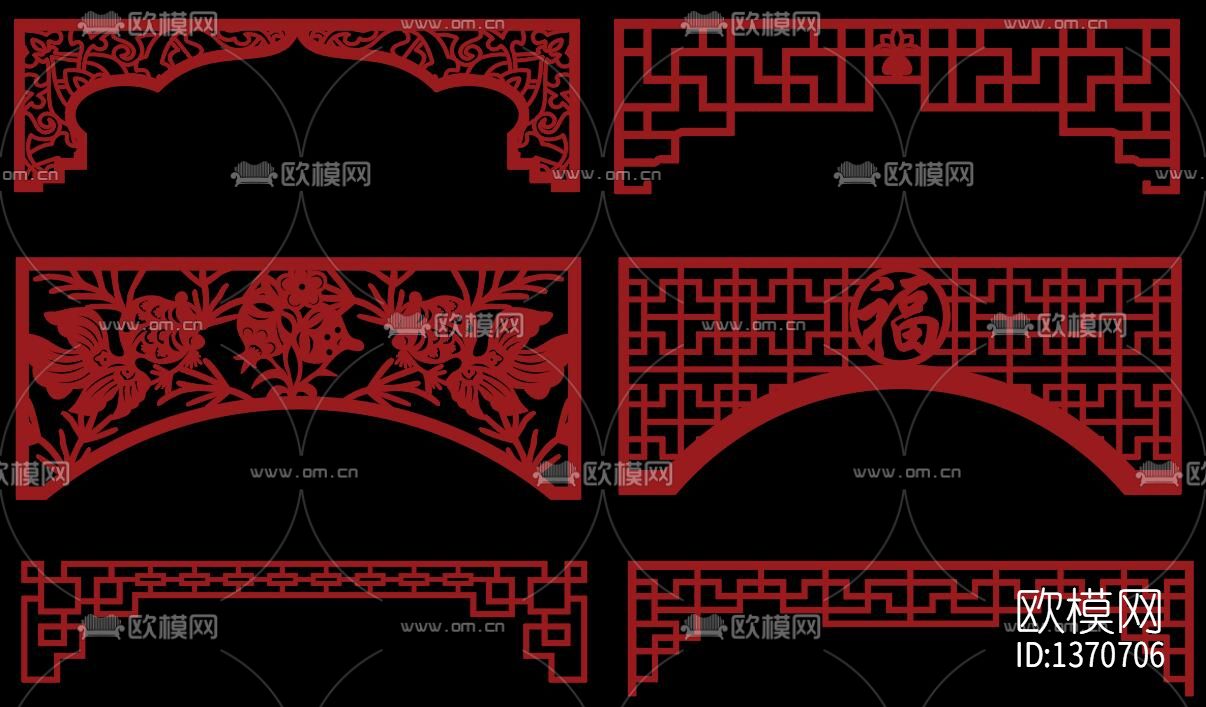 中式雕花cad图纸