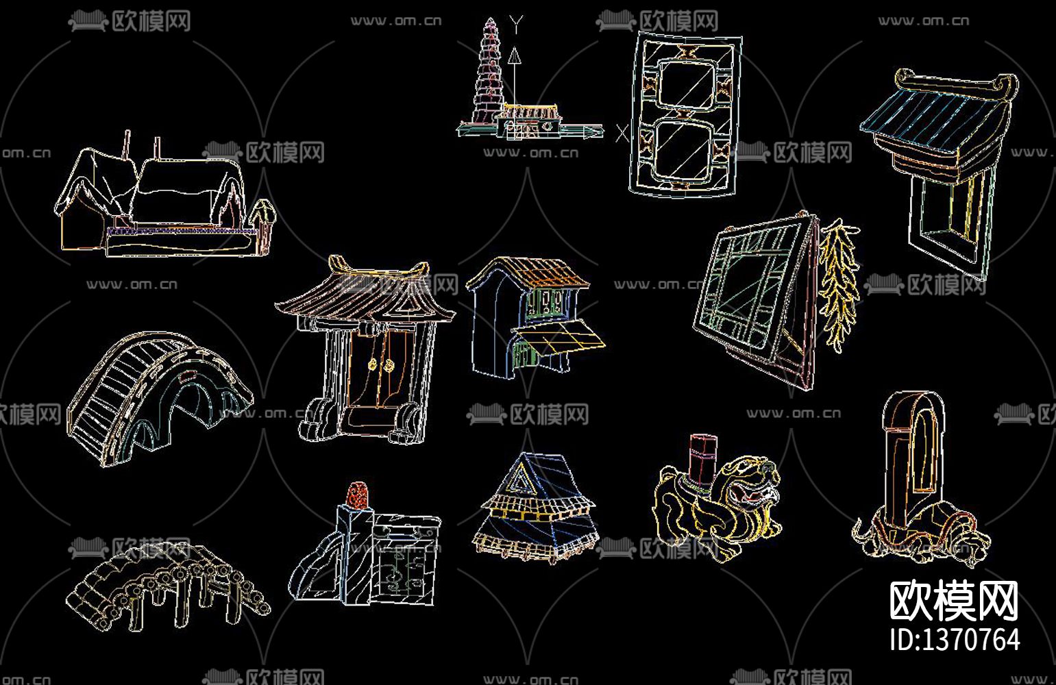卡通房子cad图库下载（渲染图2）