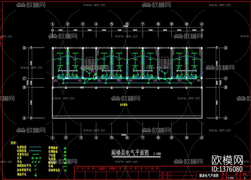 宿舍电力cad图纸下载（渲染图3）