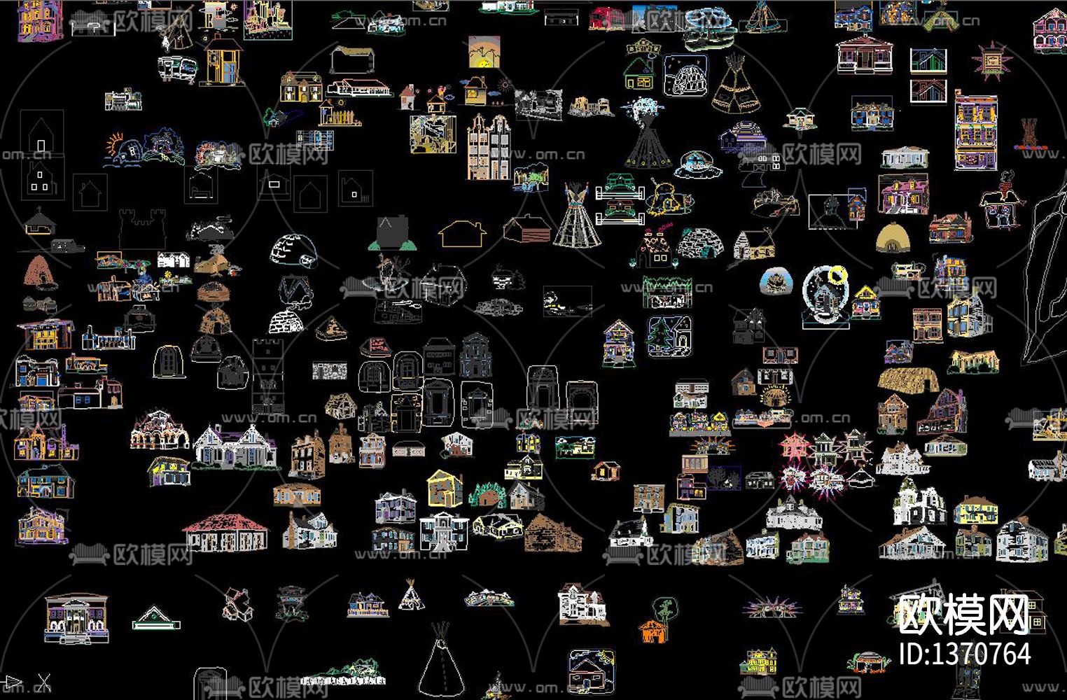 卡通房子cad图库下载（渲染图6）