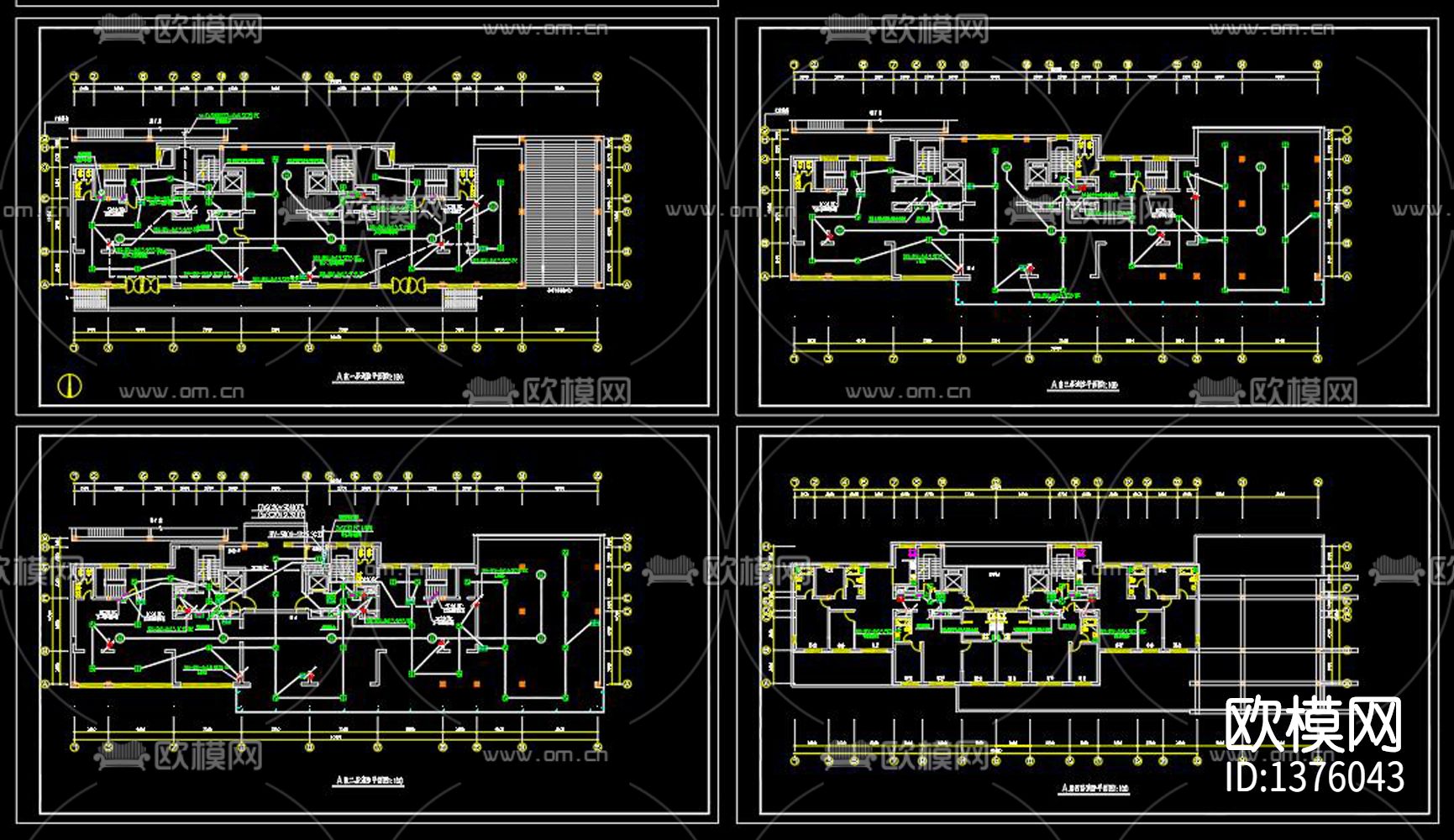 多层住宅楼弱电cad施工图下载（渲染图5）