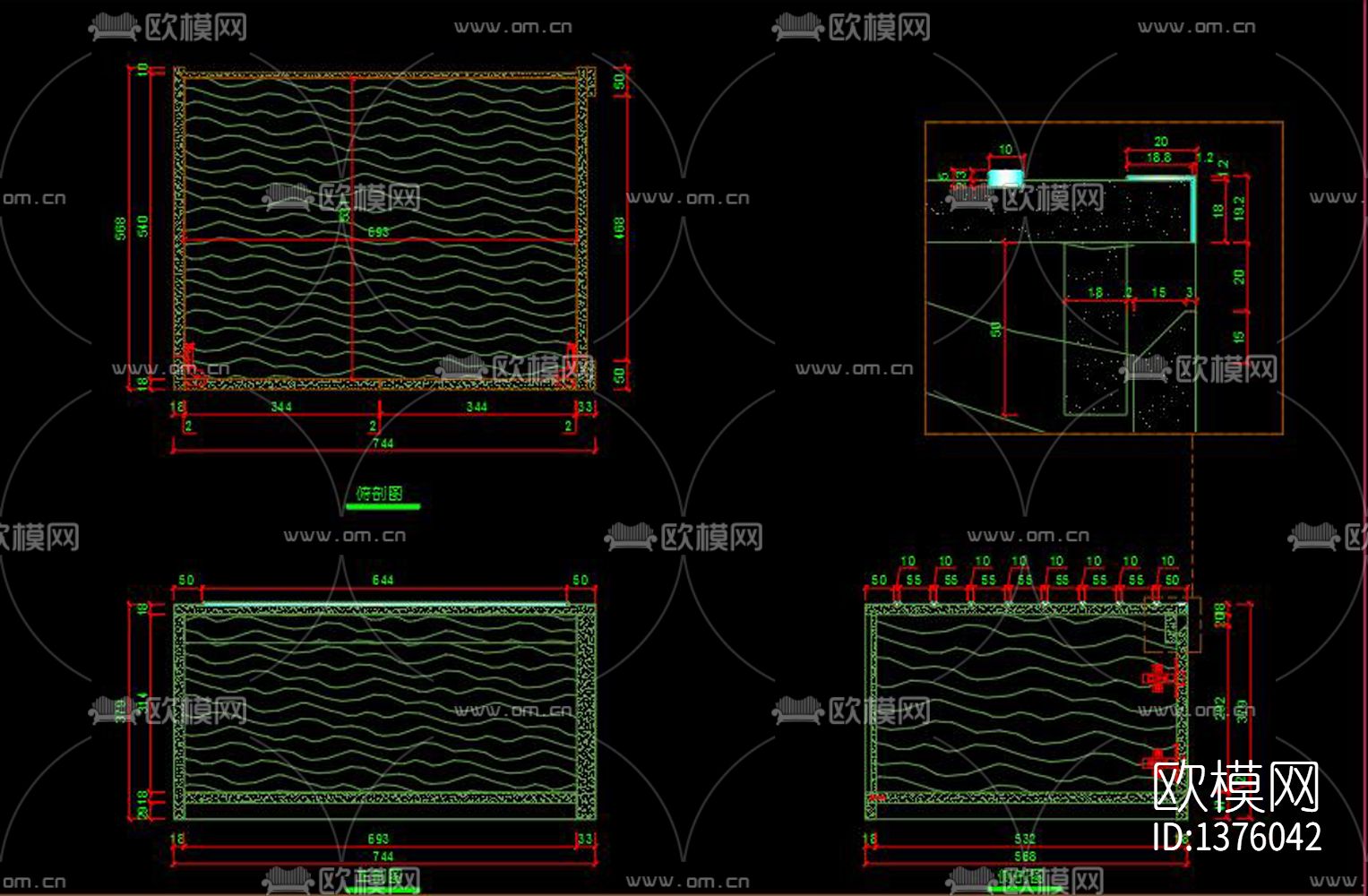 衣柜cad大样图下载（渲染图3）