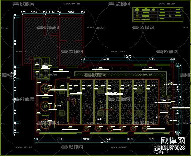 快餐店cad施工图下载（渲染图3）