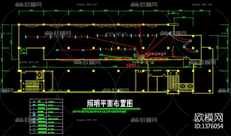 台球厅电气cad图纸下载（渲染图3）