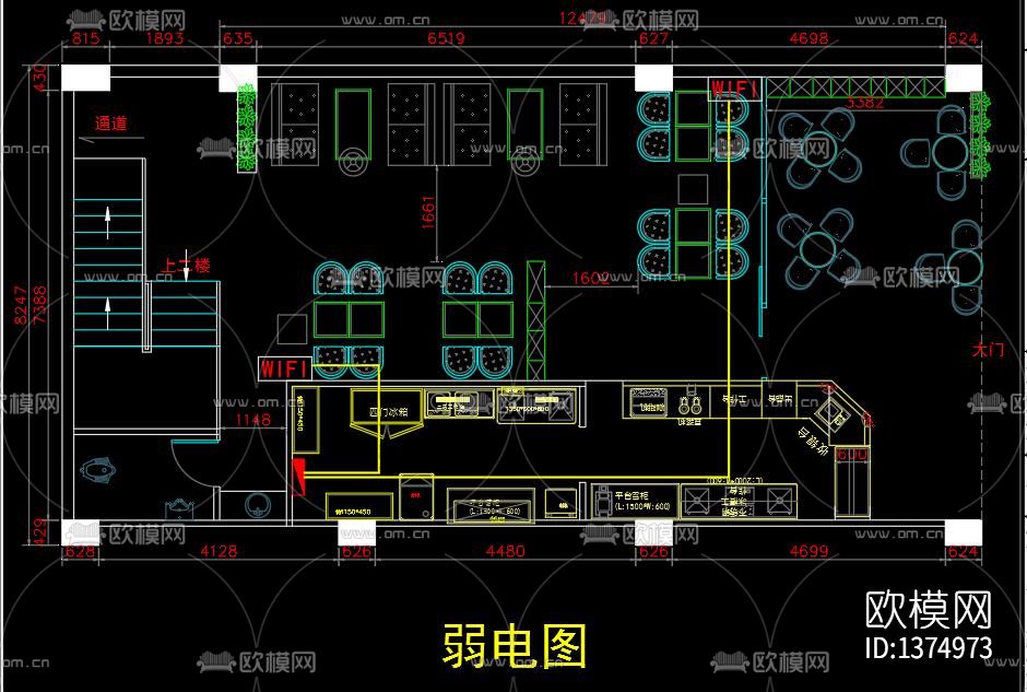 咖啡厅cad施工图