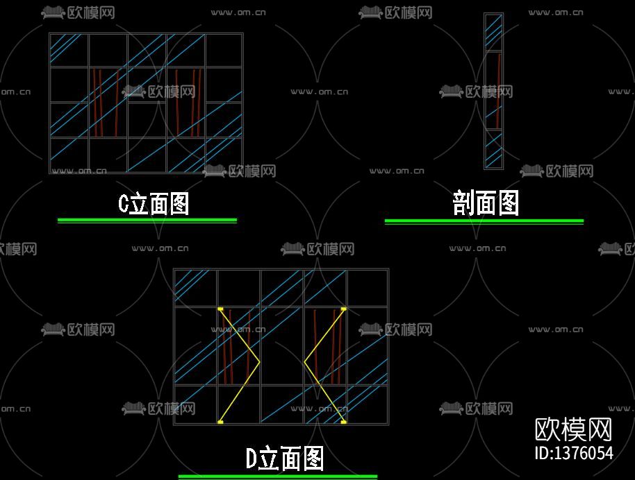 台球厅电气cad图纸下载（渲染图5）