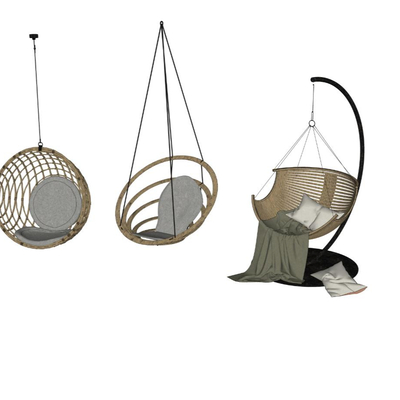  现代户外吊椅su模型 