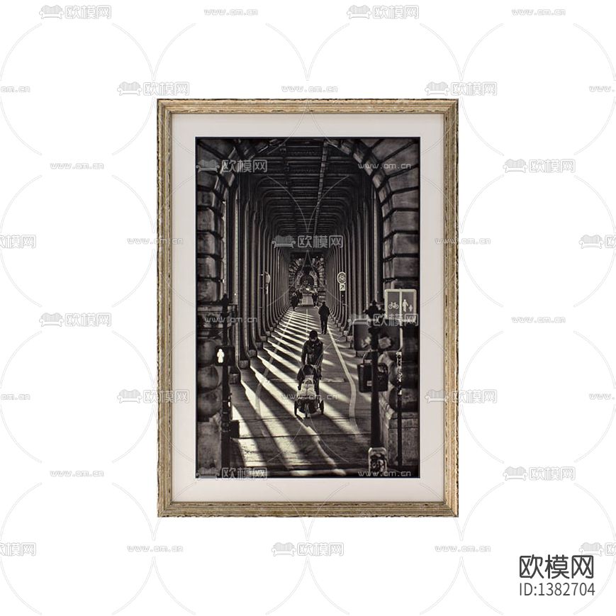 美式古典创意黑白建筑人像摄影