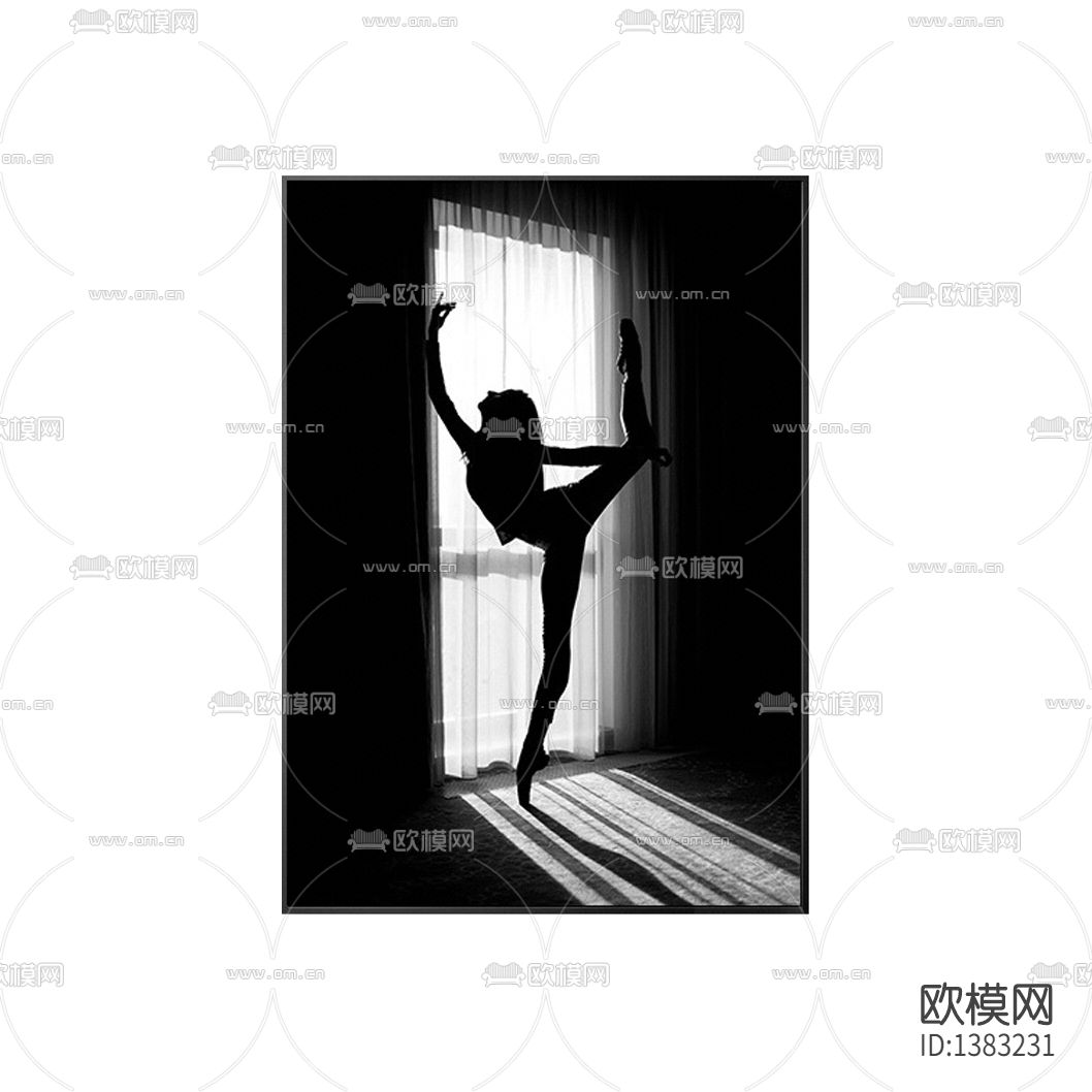 现代简约创意芭蕾舞少女剪影摄影下载
